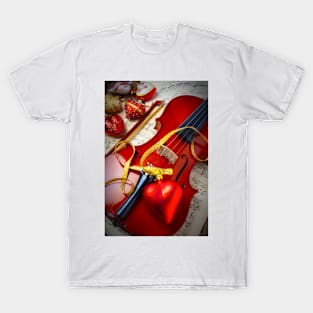 Red Heart On Violin T-Shirt